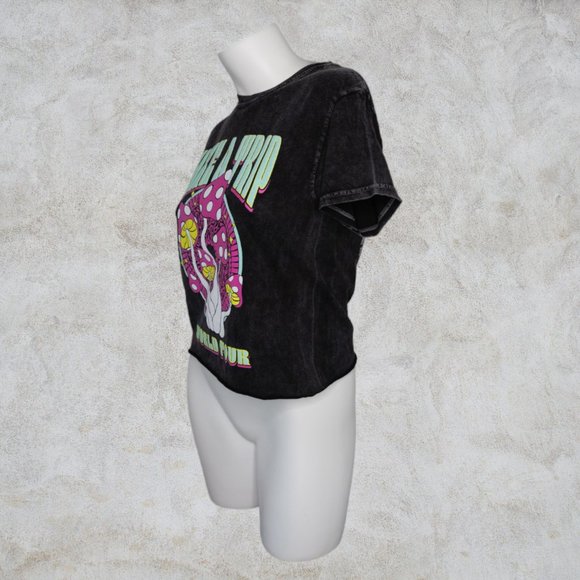 Fifth Sun Take A Trip World Tour 1990 Black T-Shirt Neon Mushroom Design /Cities - Picture 3 of 11